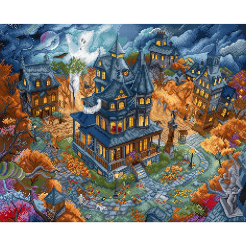 Halloween Cross Stitch Kit Haunted Happenings Letistitch