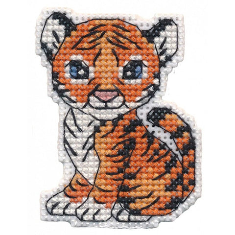 Small Tiger Cross Stitch Kit with Magnet, Oven