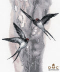 Swallow Cross Stitch Embroidery Kit, Oven