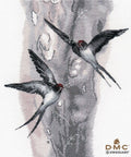 Swallow Cross Stitch Embroidery Kit, Oven