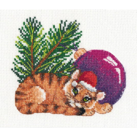 Tiger with Ball Cross Stitch Kit, Oven
