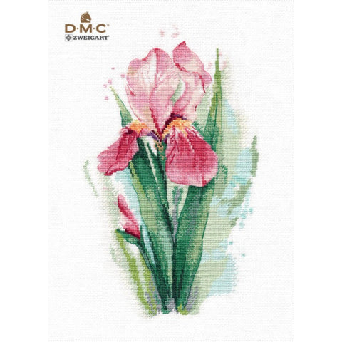 Pink Iris Cross Stitch Kit, Oven