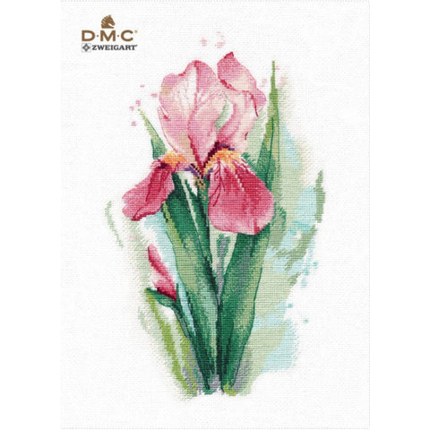 Pink Iris Cross Stitch Kit, Oven