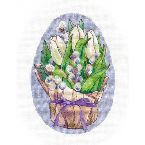Cross Stitch Embroidery Kit “Švelnumas” with Pattern, Cotton Threads, Canvas, Needle and Instructions by Oven