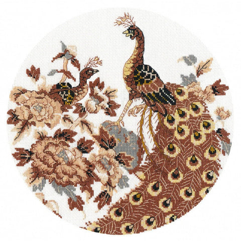 Peacock Cross Stitch Embroidery Kit with Canvas, Cotton Floss, Needle and Color Chart by Oven