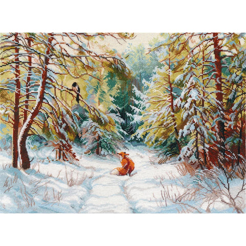 Cross Stitch Kit “Unexpected Encounter,” 16 Count Aida, 39 Colors, 40×30 cm, Oven, Embroidery Pattern, Threads, Needle