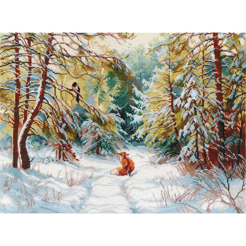 Cross Stitch Kit “Unexpected Encounter,” 16 Count Aida, 39 Colors, 40×30 cm, Oven, Embroidery Pattern, Threads, Needle
