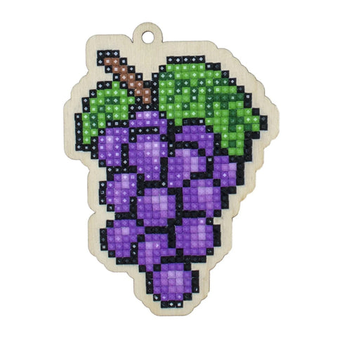 Wizardi Wooden Diamond Painting Kit, Grapes Design