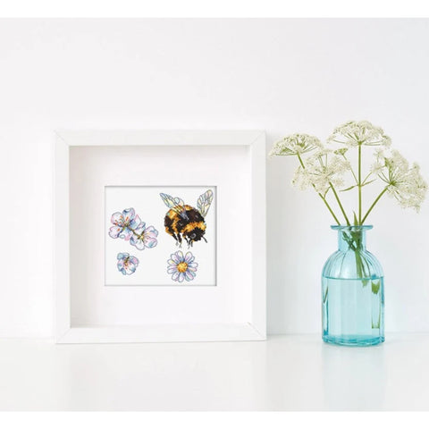 Furry Bumblebee Cross Stitch Kit, LetiStitch
