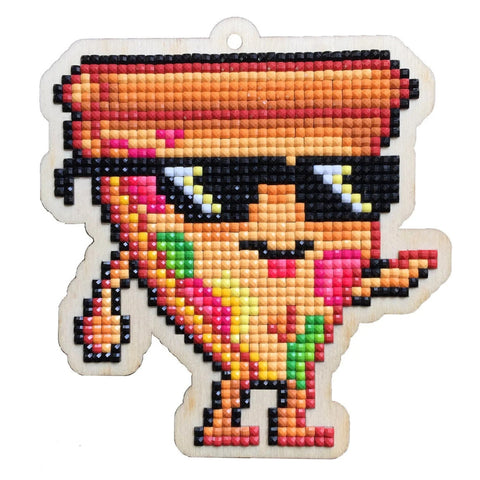 Wooden Pizza Slice Diamond Painting Kit
