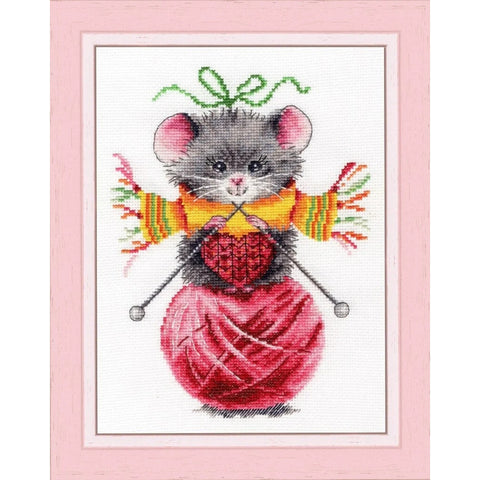 Counted Cross Stitch Kit with White Aida 16 Fabric, Madeira 27 Colors, 19 x 14 cm, Zolotoe Runo