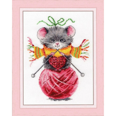 Counted Cross Stitch Kit with White Aida 16 Fabric, Madeira 27 Colors, 19 x 14 cm, Zolotoe Runo