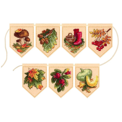 Cross Stitch Embroidery Kit Autumn Garland MP Studia