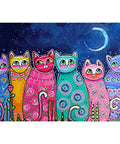 Diamond painting kit Colourful Cats WD2390