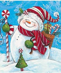 Diamond painting kit Snowman with Gifts WD2444