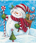Diamond painting kit Snowman with Gifts WD2444