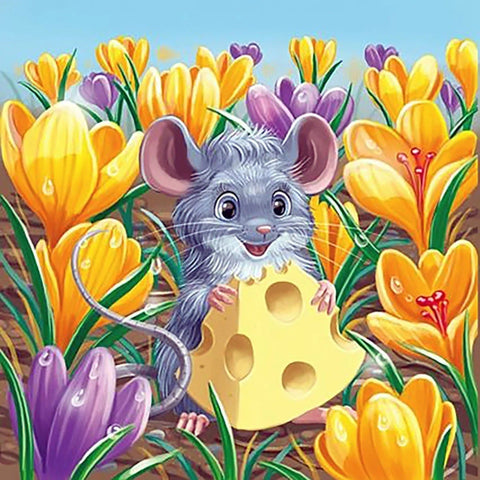 Diamond painting kit Harvest Mouse WD2452