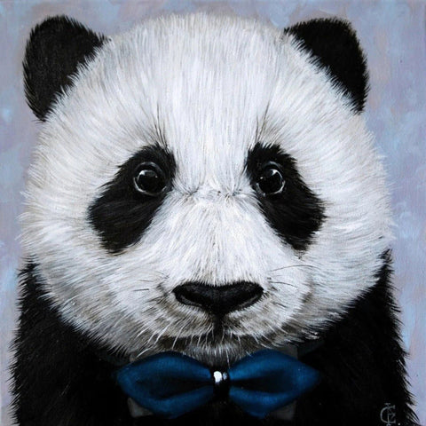 Diamond painting kit Panda with Bow Tie WD2466