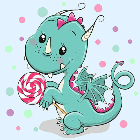 Diamond painting kit Dragon with Candy WD2471