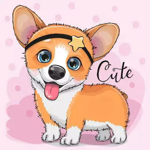 Diamond painting kit Corgi WD2473