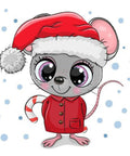 Diamond painting kit Christmas Mouse WD2478