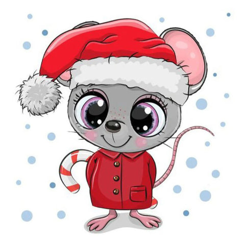 Diamond painting kit Christmas Mouse WD2478