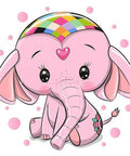 Diamond painting kit Pink Elephant WD2480