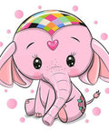Diamond painting kit Pink Elephant WD2480