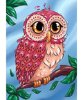 Diamond painting kit Colourful Owl WD2491