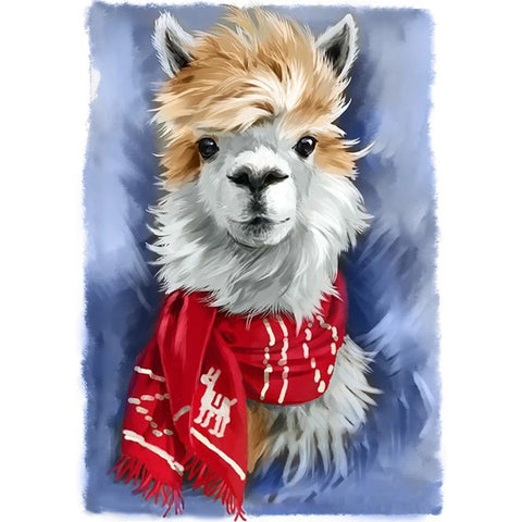 Diamond painting kit Lama with Scarf WD2512