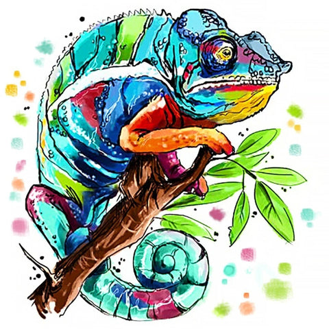 Diamond painting kit Chameleon WD2514