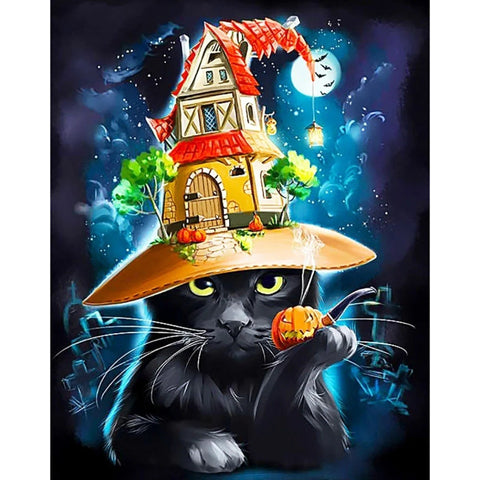 Diamond painting kit Magic Cat WD2516