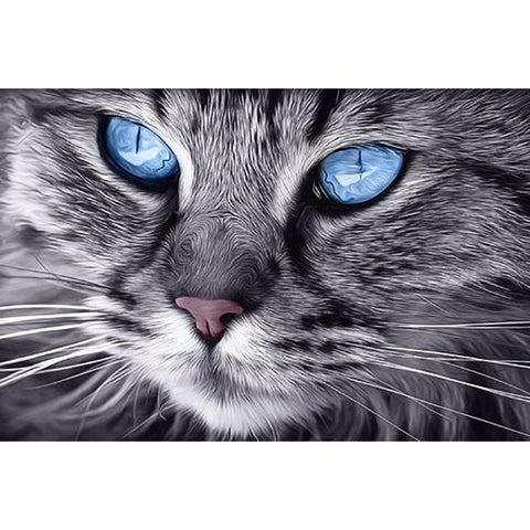 Diamond painting kit Blue-Eyed Cat WD2517
