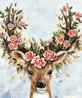 Diamond painting kit Flower Deer WD2519