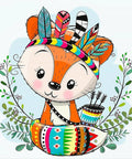Diamond painting kit Indian Fox WD2532
