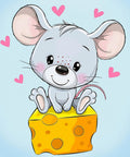 Diamond painting kit Mouse and Cheese 20*20 cm WD2534