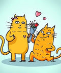 Diamond painting kit Cat Romance 20*20 cm WD2536
