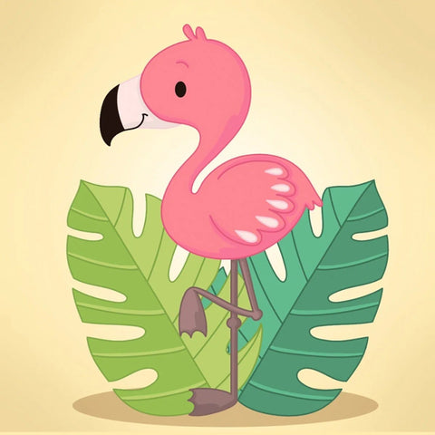 Diamond painting kit Flamingo WD2537