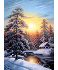 Diamond painting kit Winter sunrise WD2611