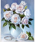 Diamond painting kit Bouquet of white roses WD2617