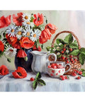 Diamond painting kit Poppies and strawberries WD2619