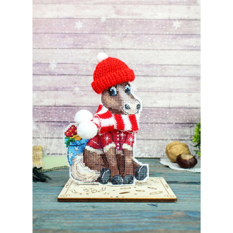 Cross Stitch Embroidery Kit Horse with Hat MP Studia