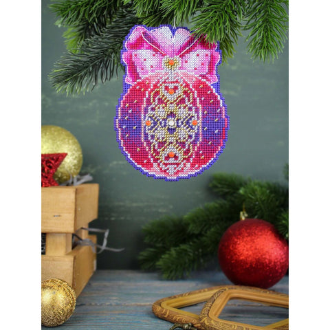 Cross Stitch Embroidery Kit Christmas Heart Ornament MP Studia