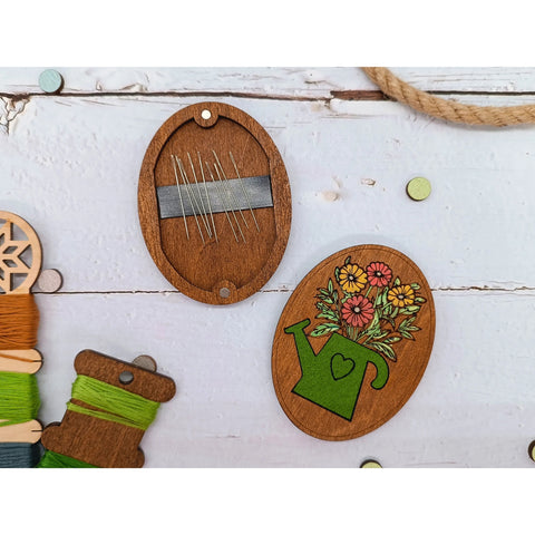 Wooden needle case