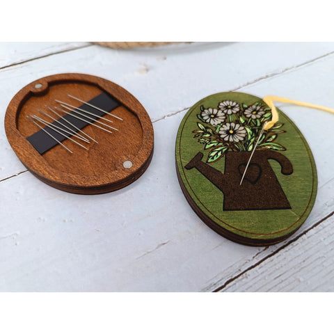 Wooden needle case