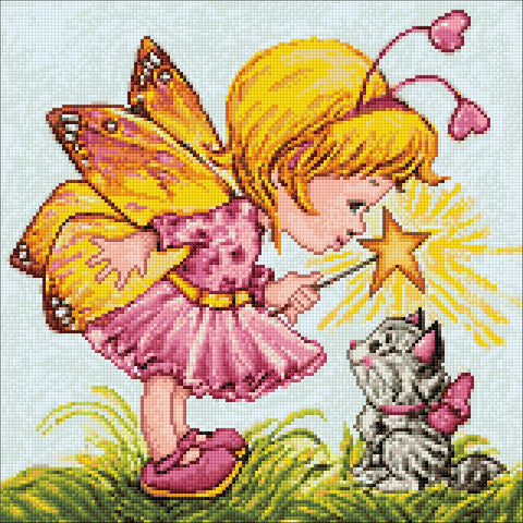 Fairy with Kitten Diamond Painting Set CS2496