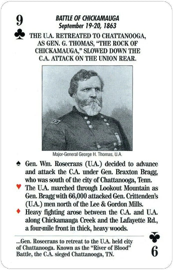 Famous Battles of the Civil War playing card game