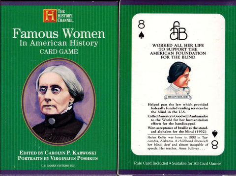 Famous Women in American History playing card game