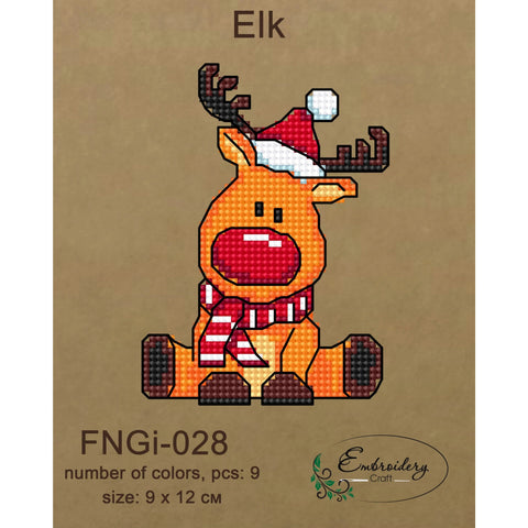 Beaded Embroidery Kit with Moose Motif, Embroidery Craft, Multicolor Glass Beads, Beginner-Friendly Craft for Home Decor