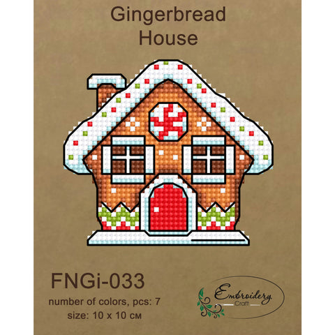 Beaded Embroidery Kit Gingerbread House Design, Embroidery Craft, Warm Multicolor Glass Beads, Holiday Home Decor DIY Craft Set